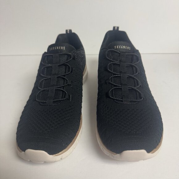 Skechers Womens Virtue Lucent Sneaker Black Size 11 M - Picture 3 of 6